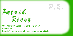 patrik riesz business card